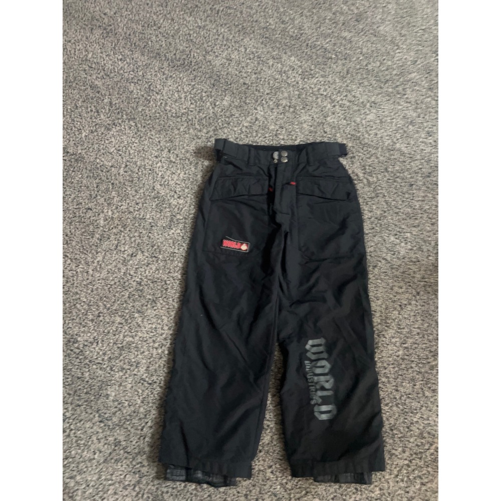 World Industries Outerwear Blk Snow Pants Youth Medium not insulated adjustable - Picture 2 of 10